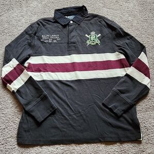 Vintage Polo Ralph Lauren iconic quilted rugby shirt, medium PRL crest